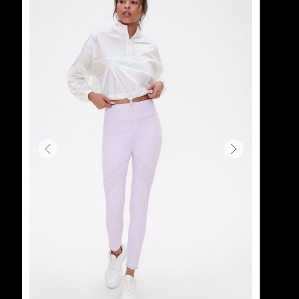 Iridescent crop athletic adjustable windbreaker jacket forever 21